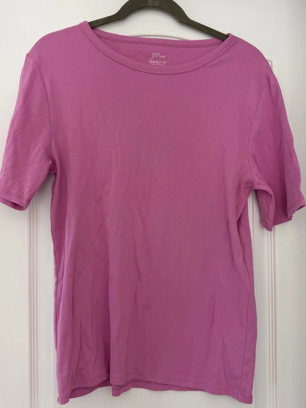 J.Crew Perfect Fit Pink 100% Cotton Crewneck Tee Shirt Large